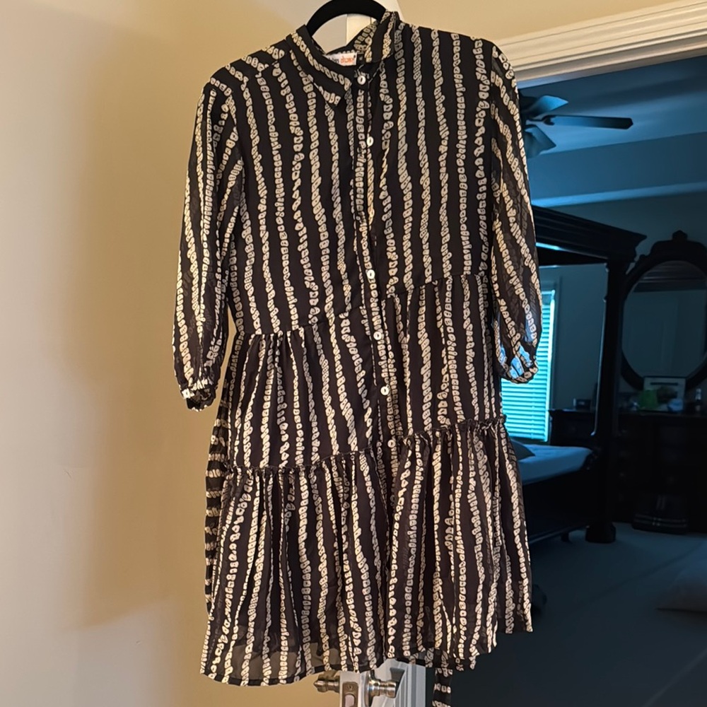 Black and White Striped Women's Dress